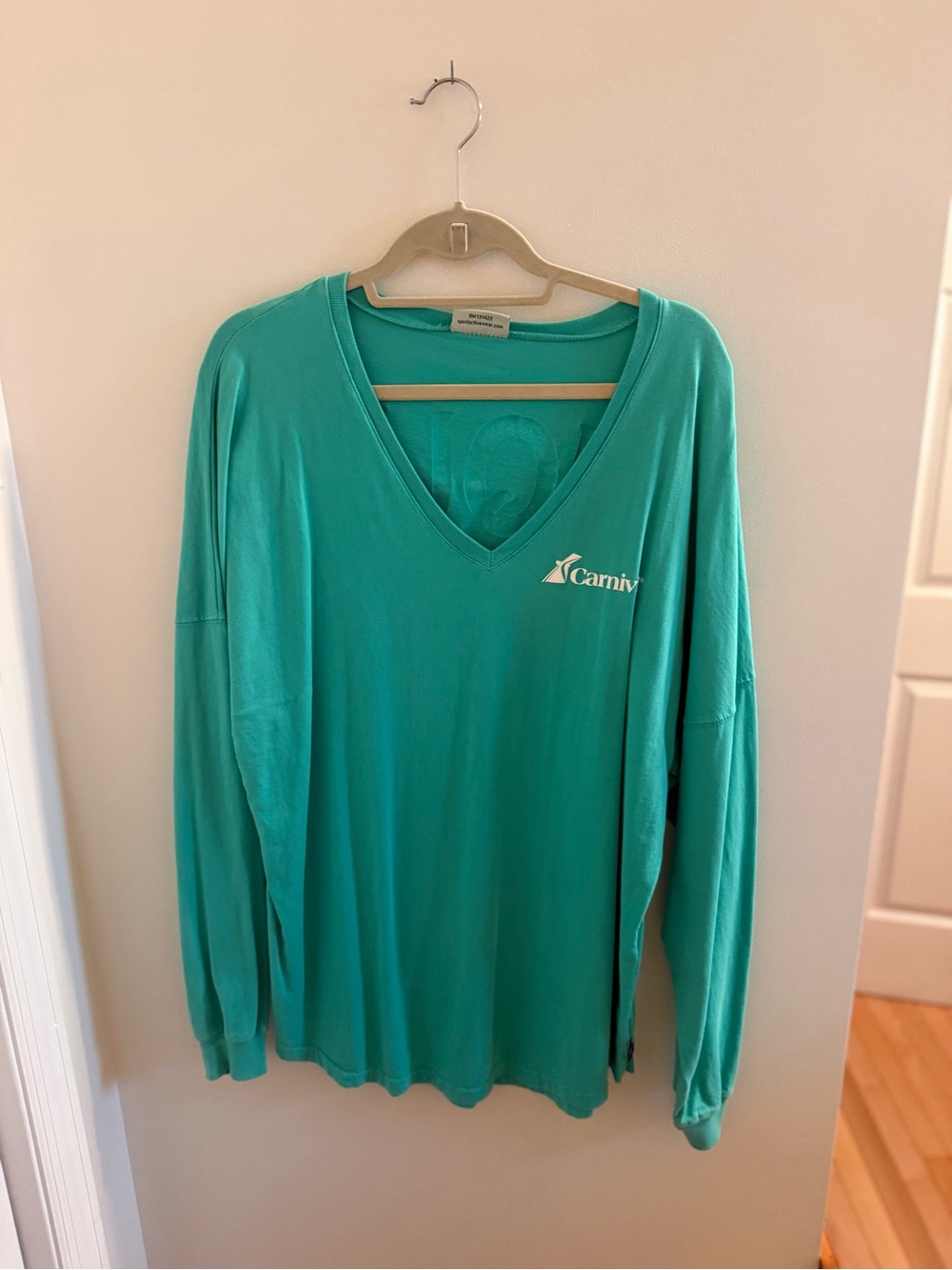 Spirit Teal V-Neck Logo Sweater
